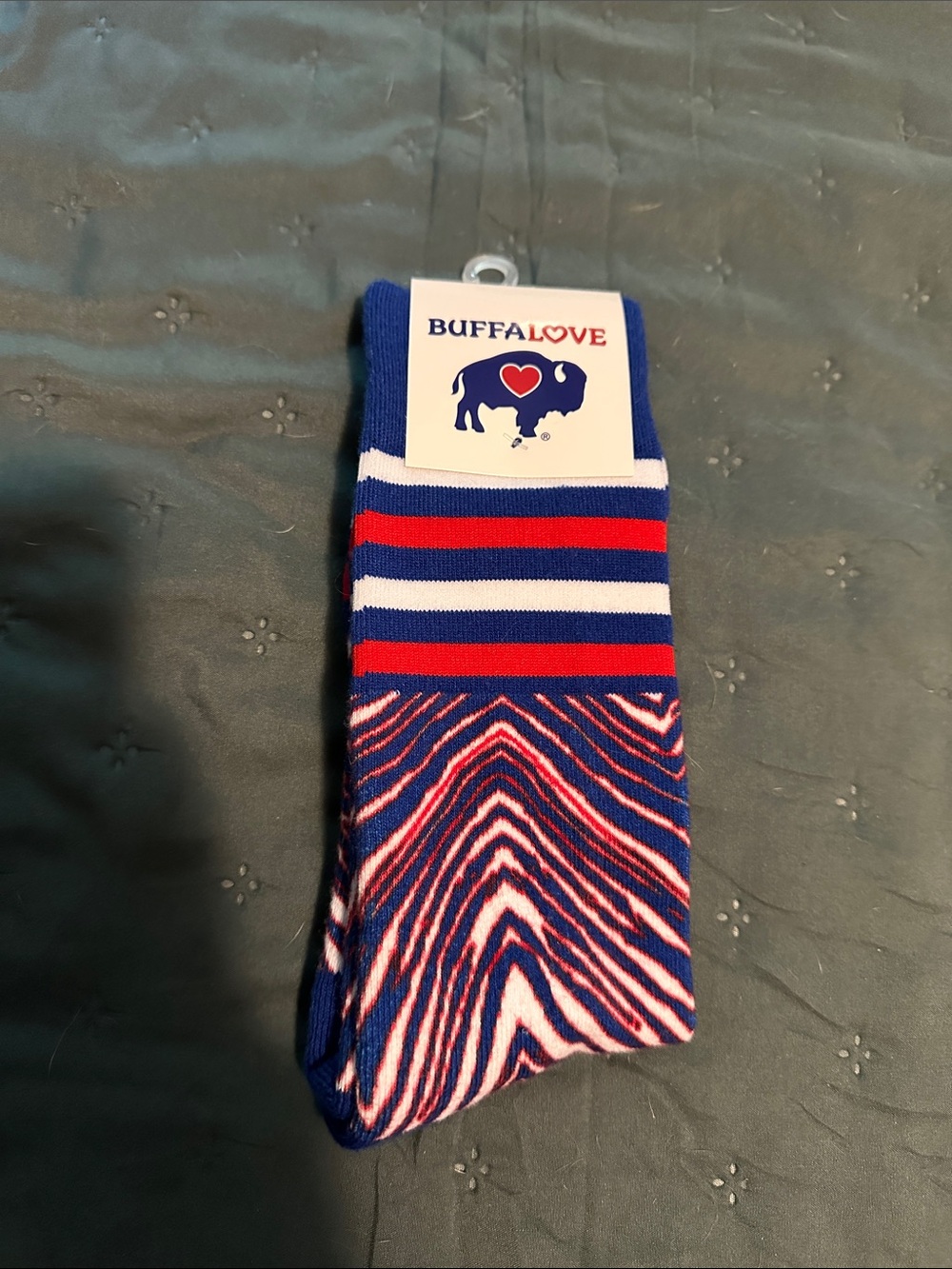 Buffalo David Bitton Navy, Red & White Patterned Crew Socks